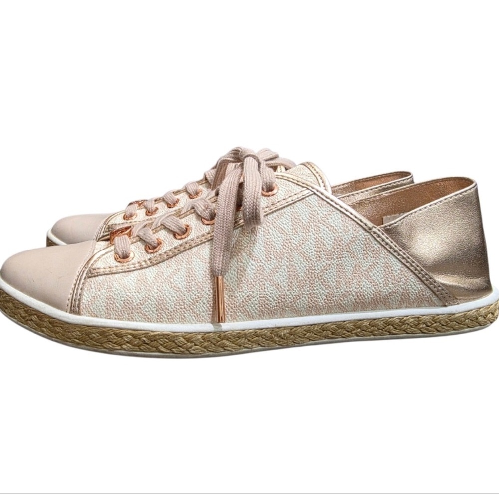 Michael Kors Kristy Espadrille Rose Gold & Blush Lace Up Sneaker Size 8
